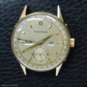 Movado reloj de oro multifunción antiguo. Vintage.
