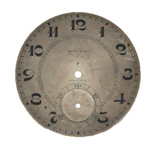 Esfera de reloj de bolsillo movado antes de su restauración